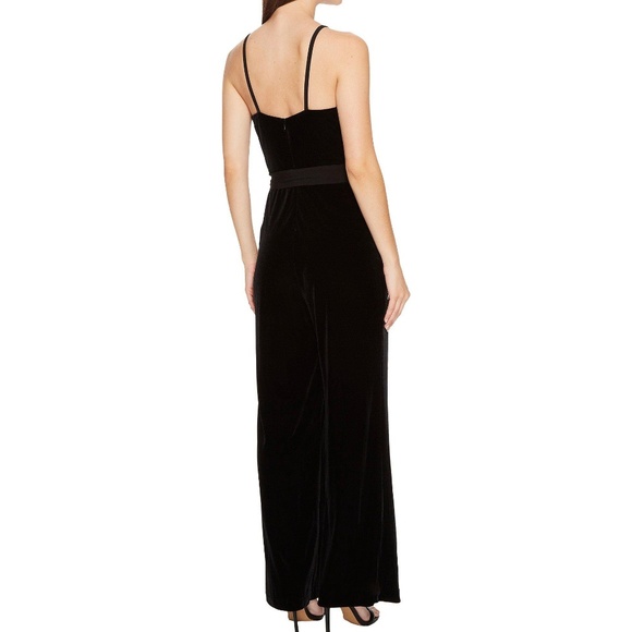 NWT Calvin Klein Wide Leg Black Velvet Jumpsuit - Picture 4 of 5
